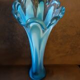 Large turquoise opaline crystal vase