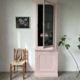 Vitrine haute rose poudrée