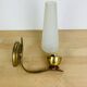 Brass and opaline tulip wall lamp, 1950s, vintage