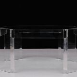 Table basse octogonale Lucite David Lange années 1970