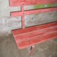 Garden bench wood metal early XXth "ox blood"