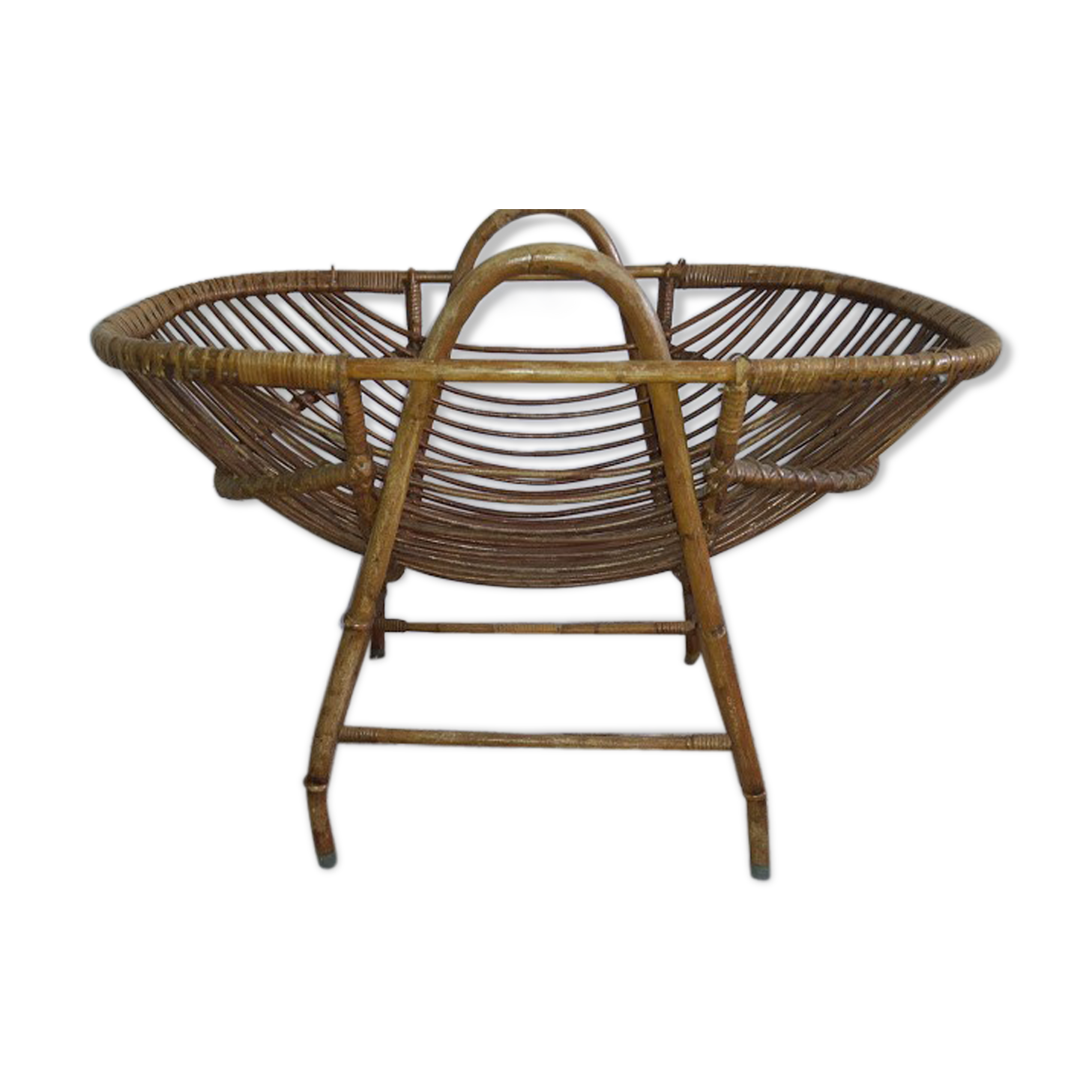 Vintage rattan cradle