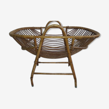 Vintage rattan cradle