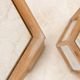 Set of 3 nesting tables in travertine and wood – Roche Bobois, 1970s