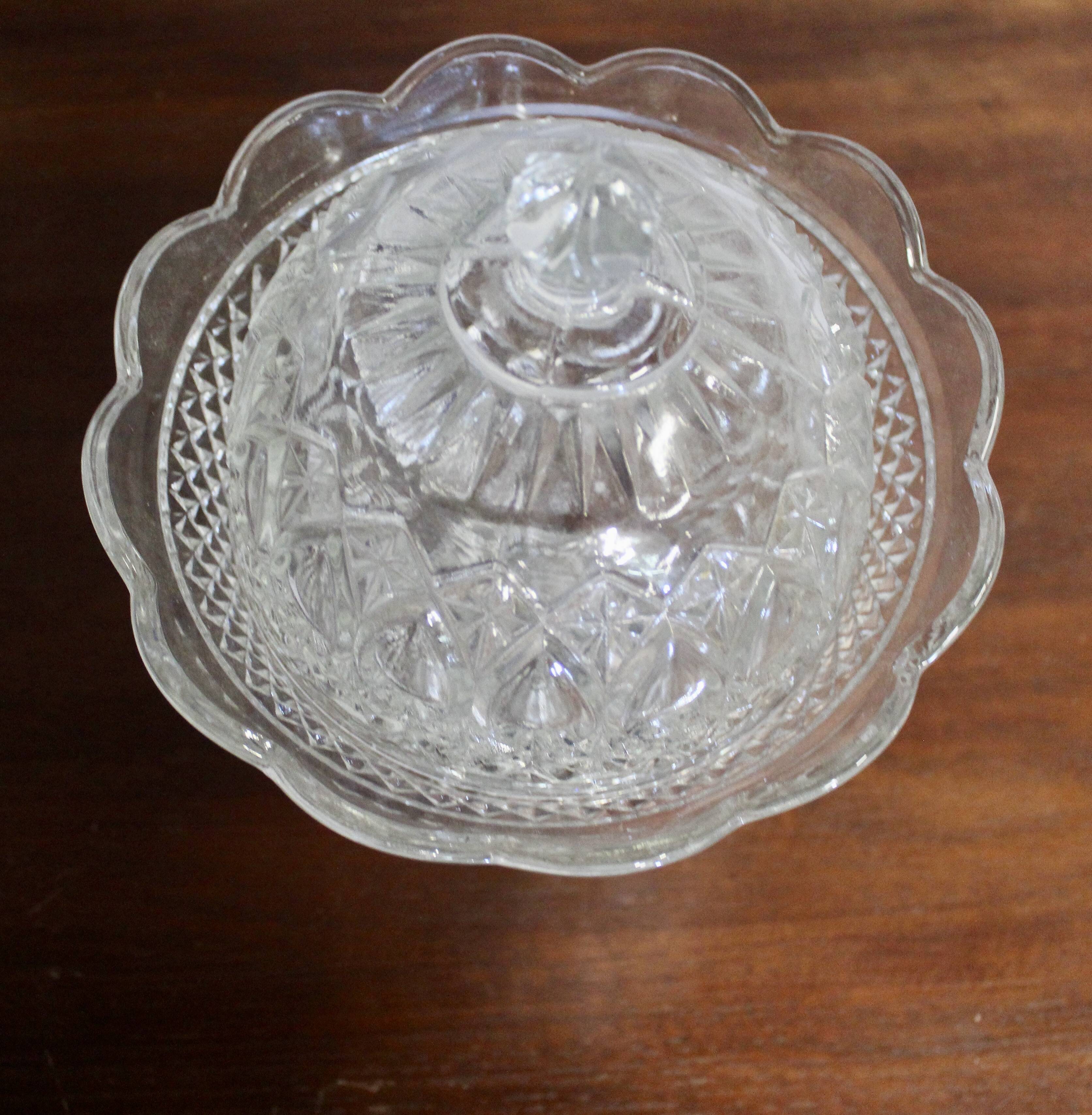 Vintage glass candy dish