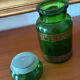 Vintage green apothecary jar