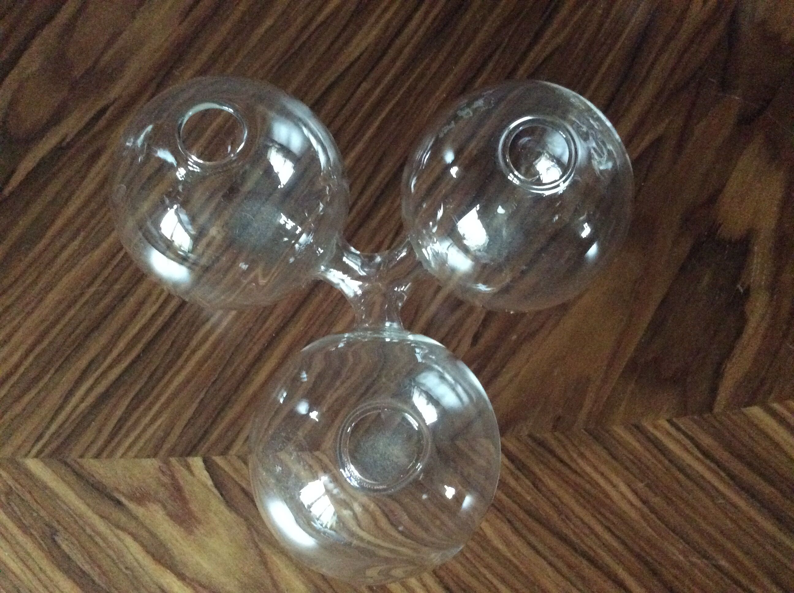 Series of 2 vintage blown glass soliflores