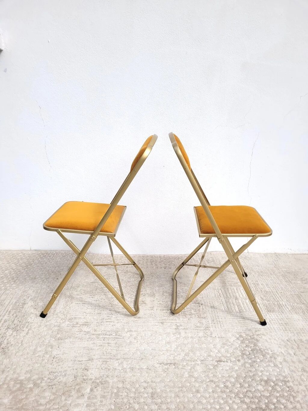Pair of vintage mustard Opera chairs from the 70s.