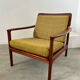 Old Scandinavian design armchair in vintage teak year 60