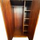 Teak 2-door wardrobe — hanging space + shelves — 1960s/70s