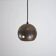 Globular brutalist hanging lamp in copper / glass by Peill & Putzler