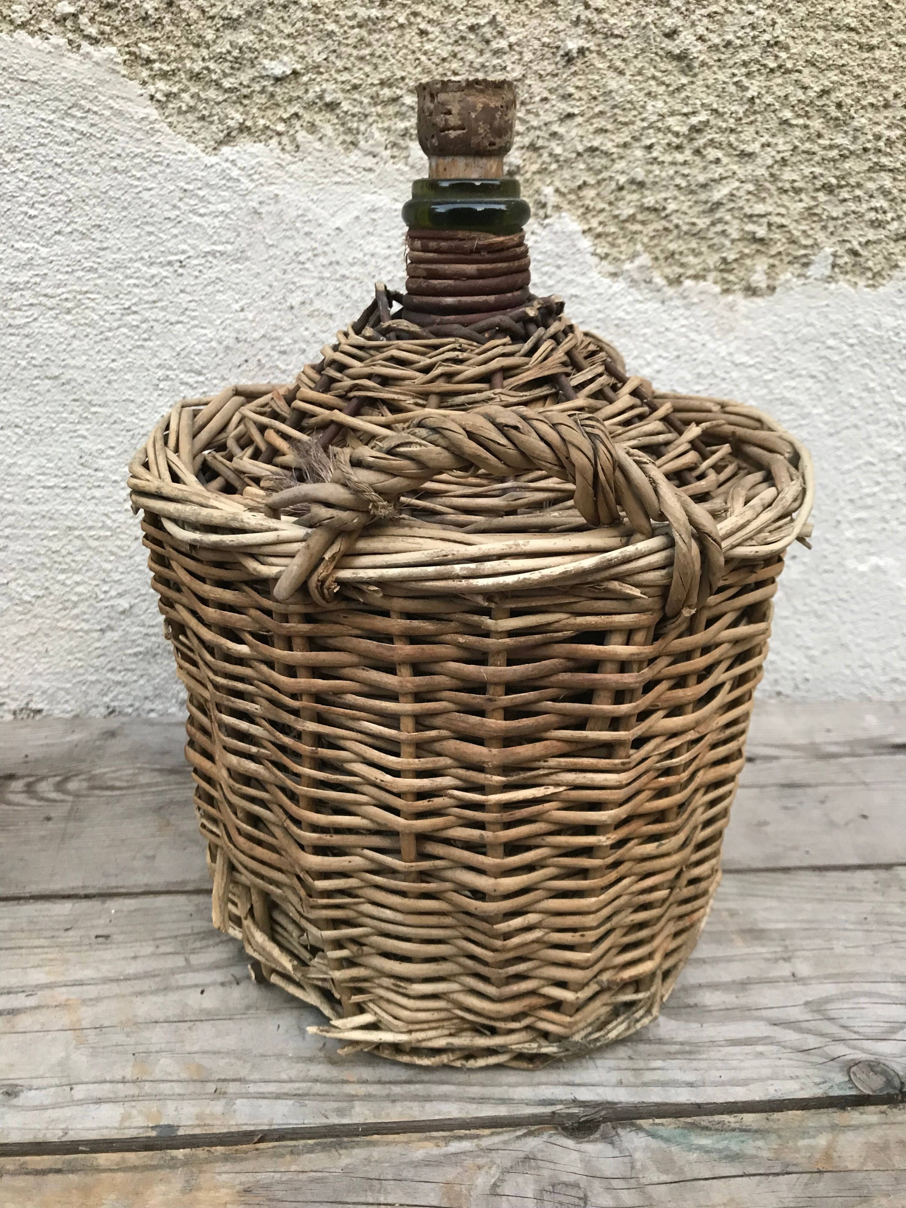 Demijohn rattan wicker woven