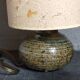 Lampe d'appoint vintage en grès émaillé, abat-jour herbier