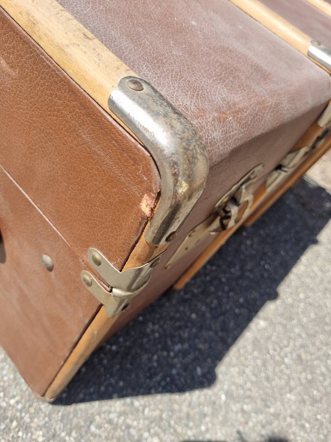 Old antique travel trunk