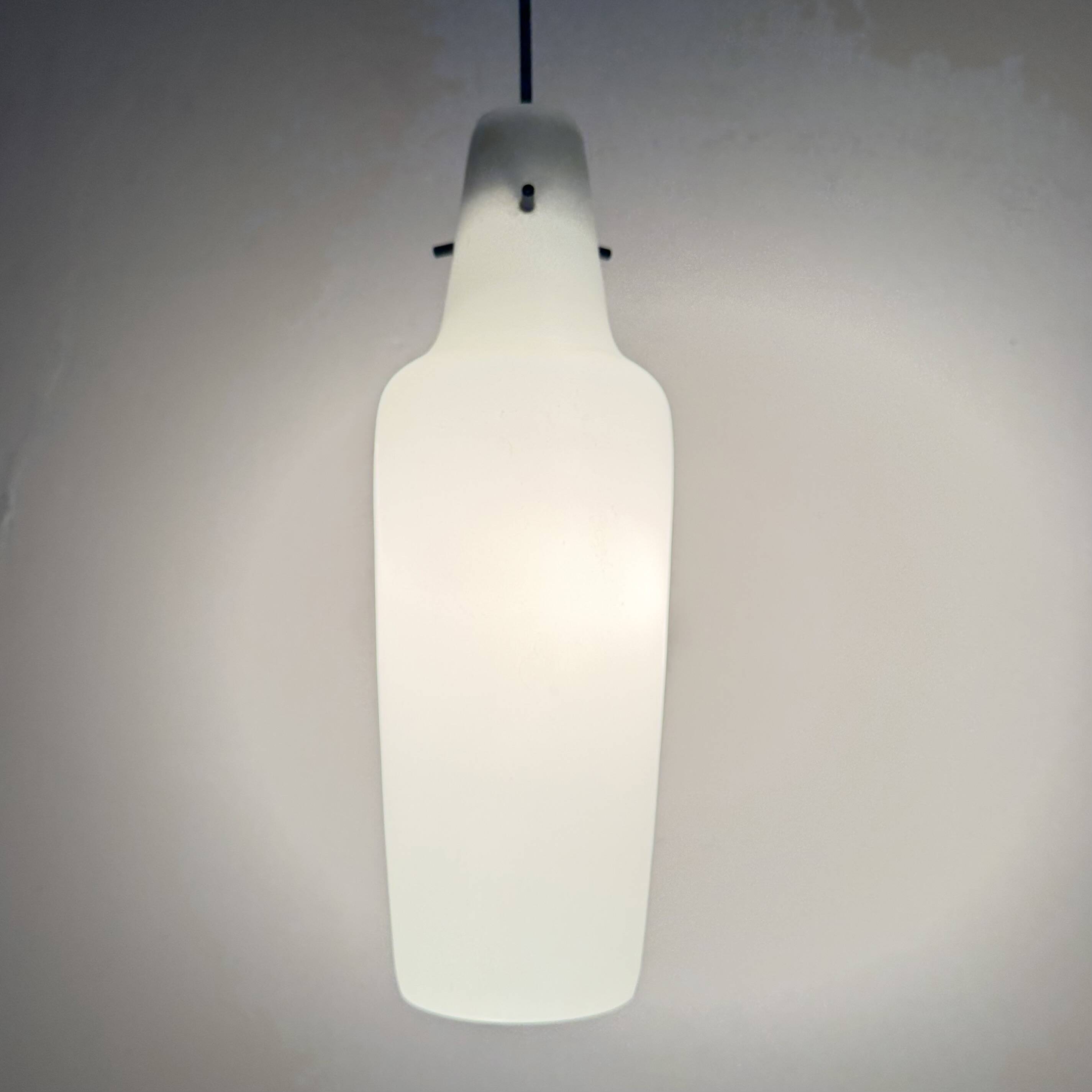 Mid-century grey glass pendant hanging lamp , 1960s Scandinavian