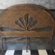 Large rattan peacock headboard "Emmanuelle" Vintage