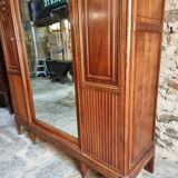 Antique Art Nouveau wardrobe with mirror – Early 20th century