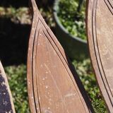 3 pairs of old skis