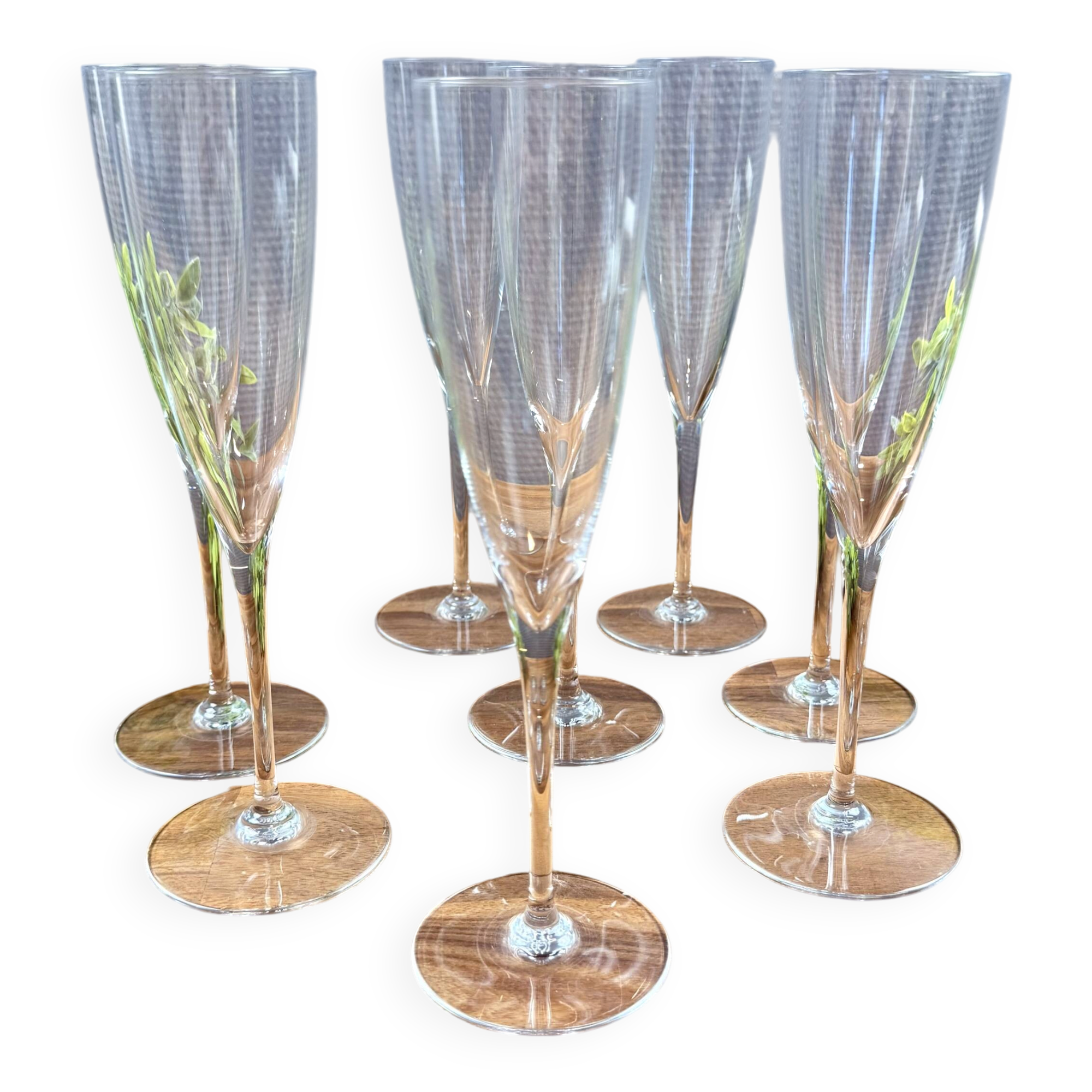 8 Baccarat Dom Pérignon champagne flutes – crystal