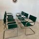 Set of 6 tubular chairs Bauhaus style design 80s/90s green