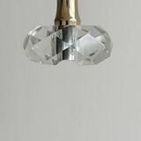 Vintage crystal and brass candlestick