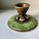 Scandinavian ART DECO candle holder in Bronze with verdigris patina