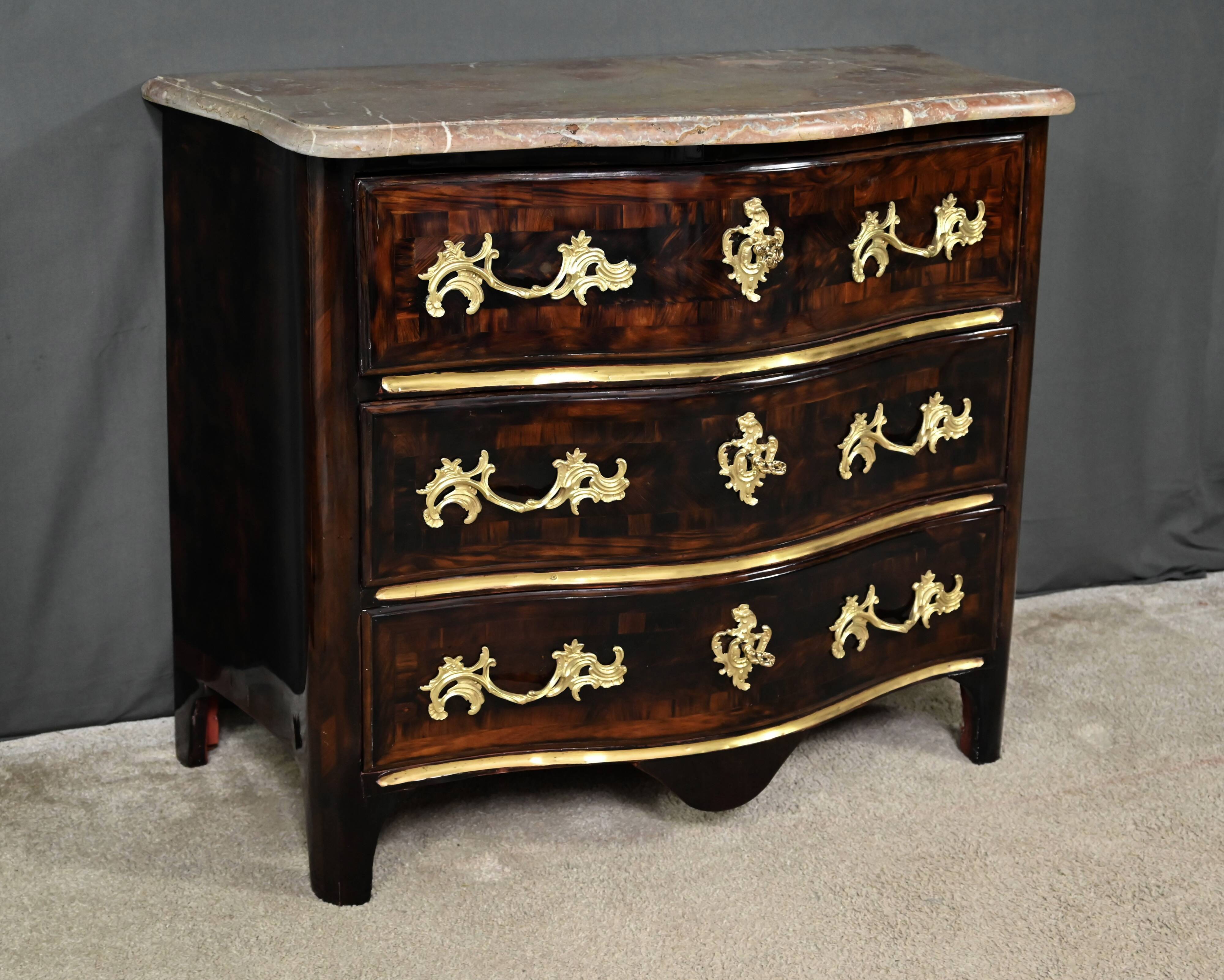 Rosewood Marquetry Chest of Drawers, Louis XIV Period – Early 18th Century