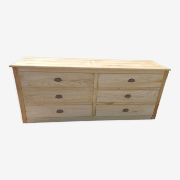 Trading counter 6 drawers in chestnut