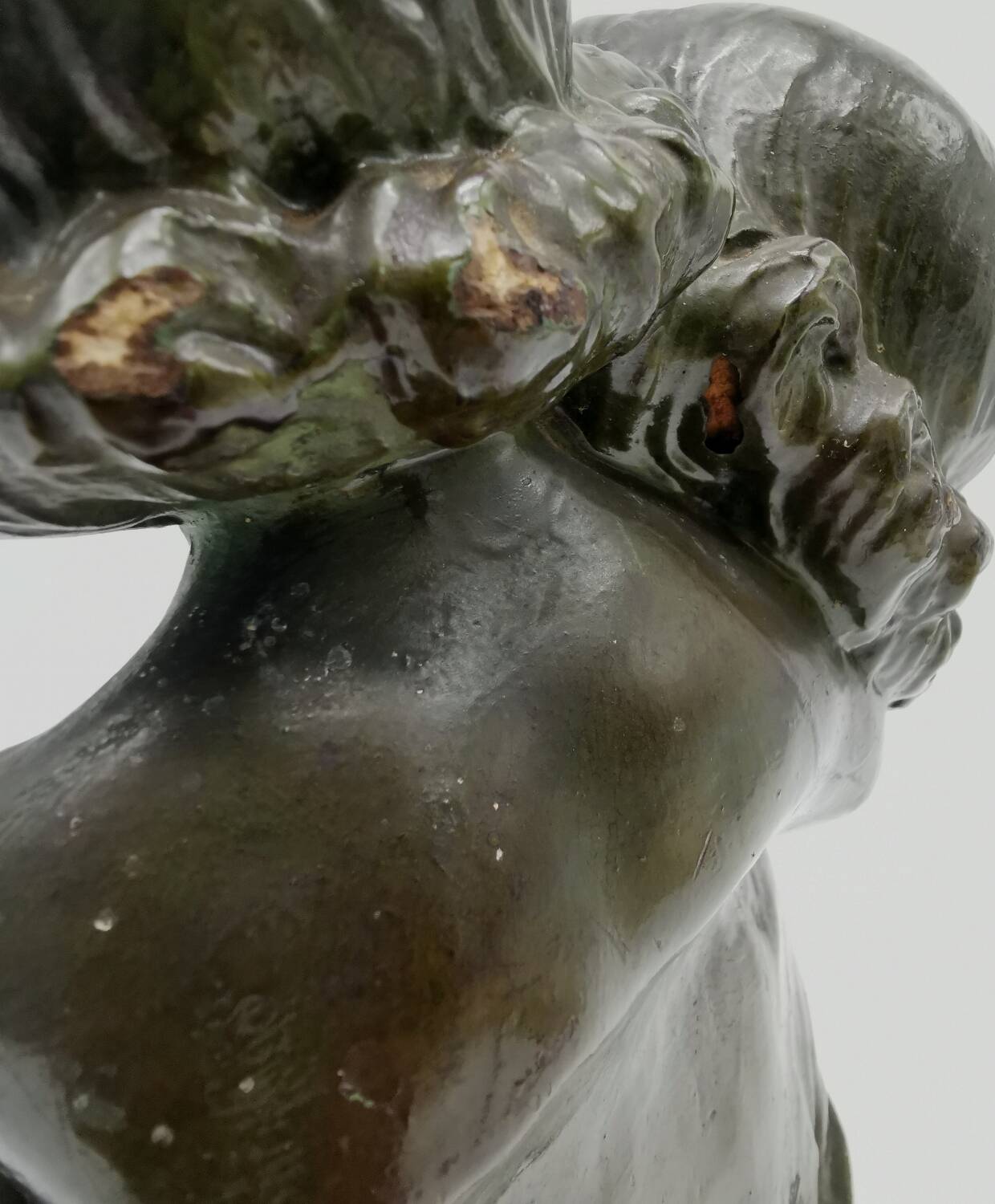 Old sculpture statue bust terracotta maternity mother child art deco 1930