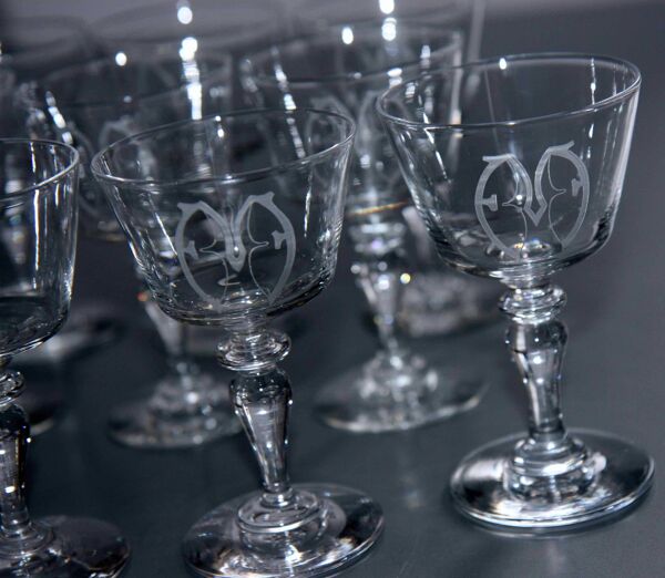 Ensemble de 10 verres Art Nouveau