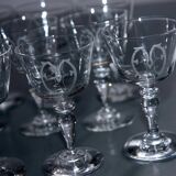 Set of 10 Art Nouveau glasses.