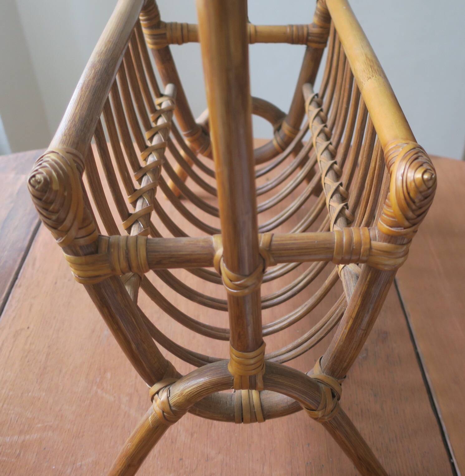 Mid century bamboo magazine rack, 1960s