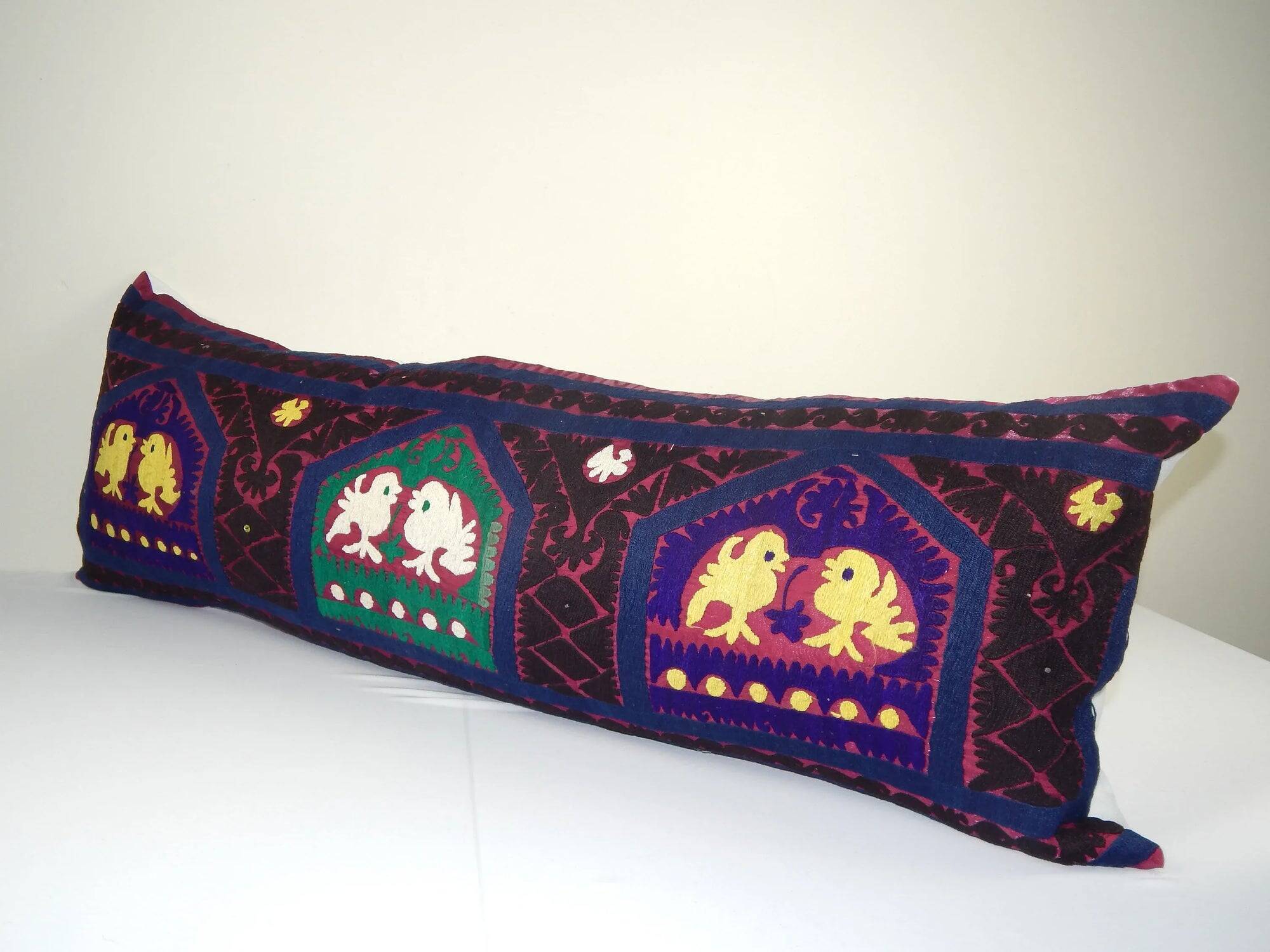 Vintage embroidered cushion cover 41x117 cm