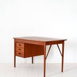 Scandinavian teak desk with three drawers, 1950s/60s