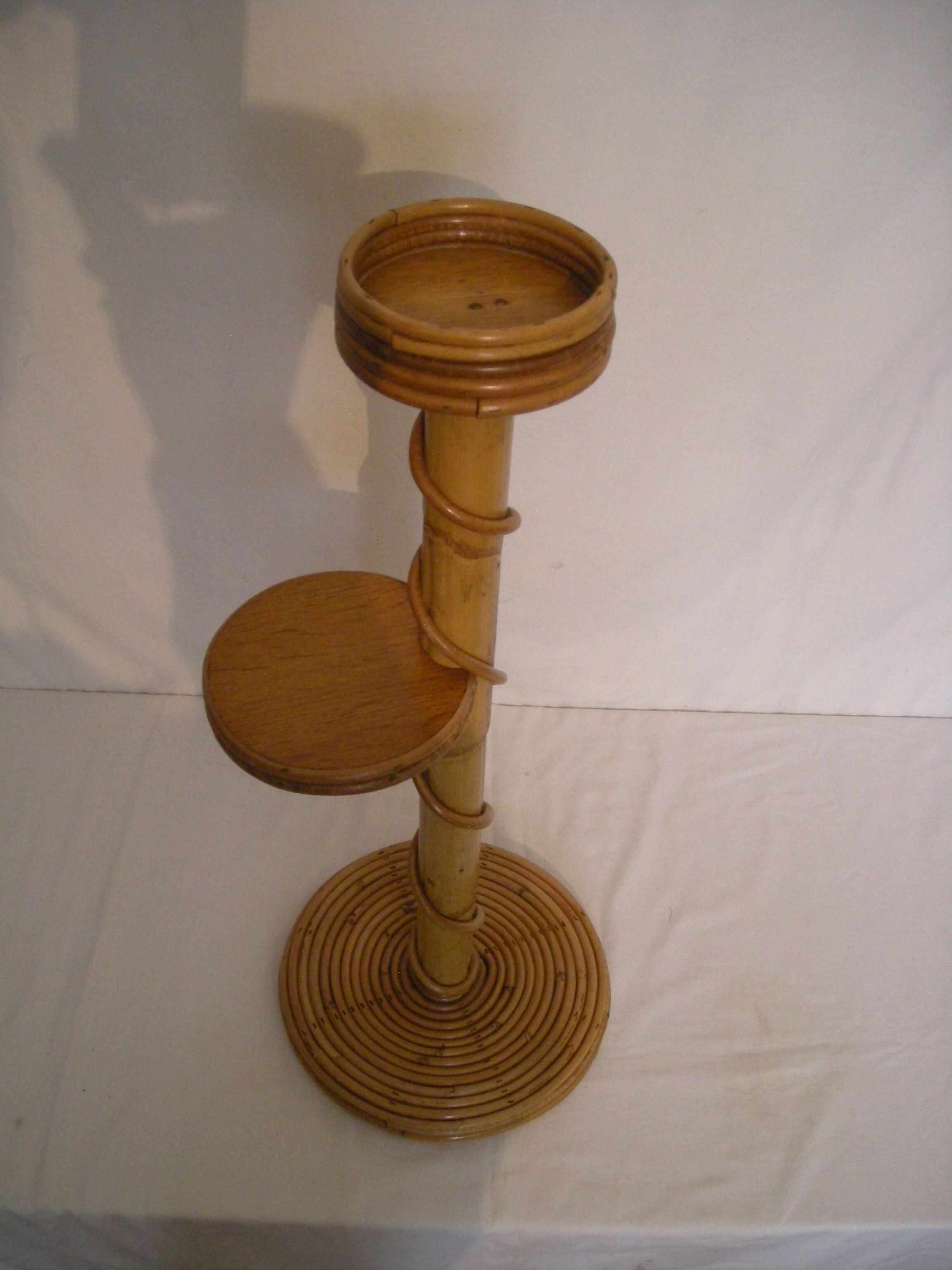 Rattan plant holder bamboo from the 50s