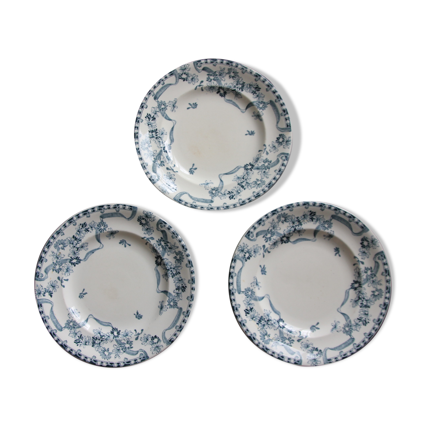 3 plates iron earth Paquerette de Longwy