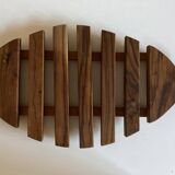 XL fish trivet in teak 1960