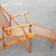 Folding chaise longue 1900 in beech