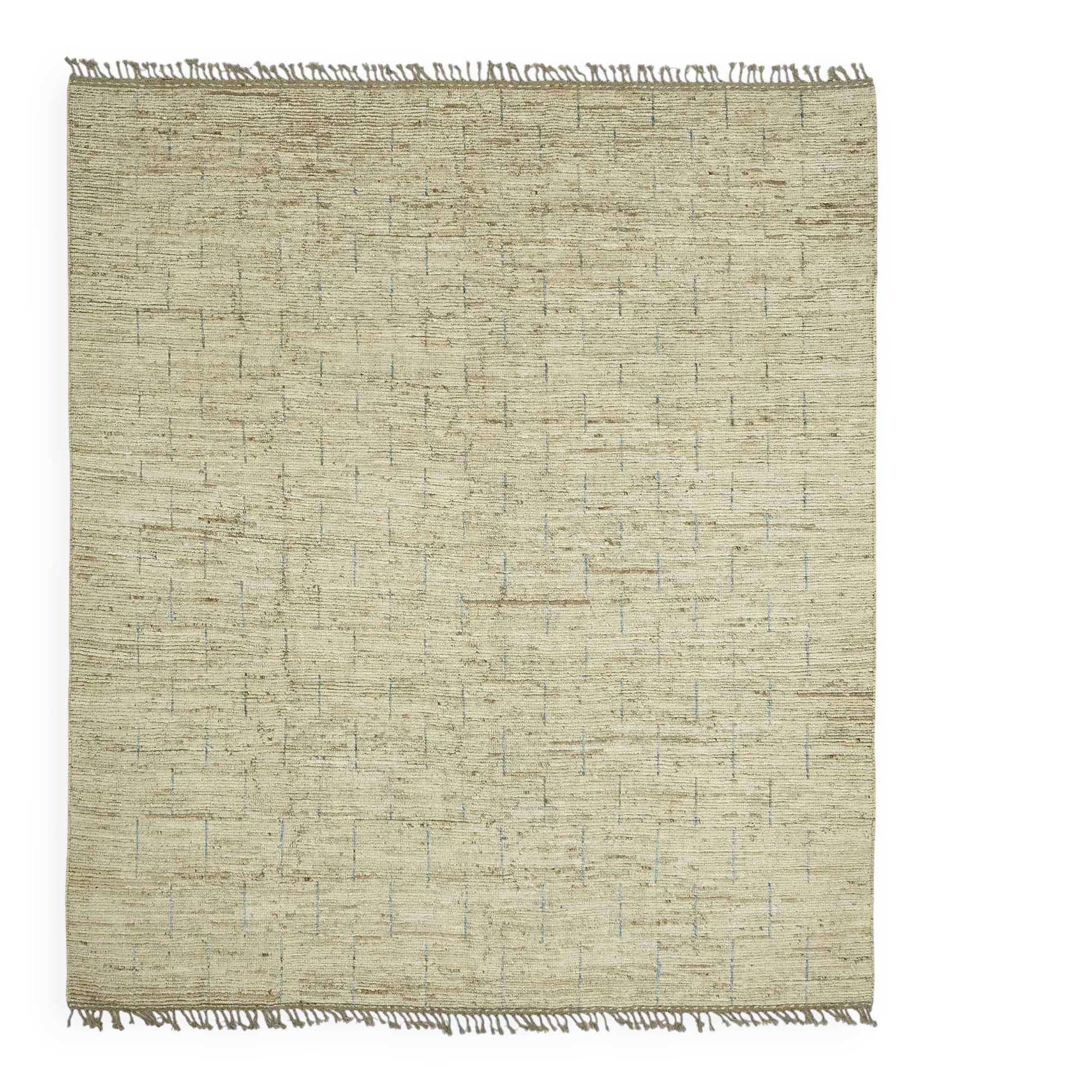 Handwoven Tribal One of a Kind 257 cm x 295 cm Beige Wool Carpet