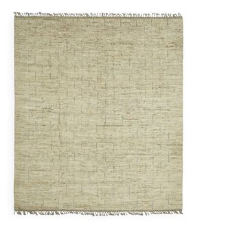 Handwoven Tribal One of a Kind 257 cm x 295 cm Beige Wool Carpet