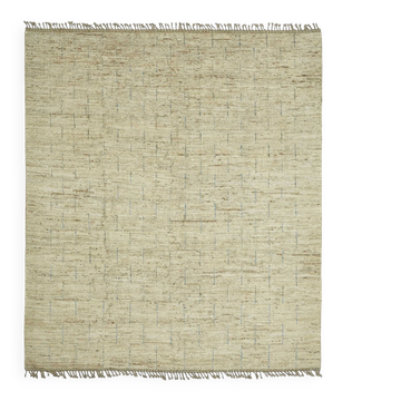 Tapis tribal tissé à la main, pièce unique, 257 cm x 295 cm, en laine beige