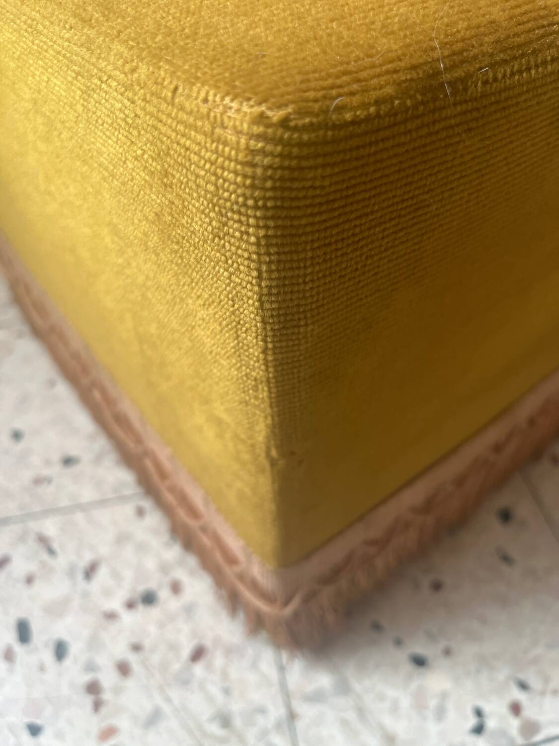 Velvet pouffe
