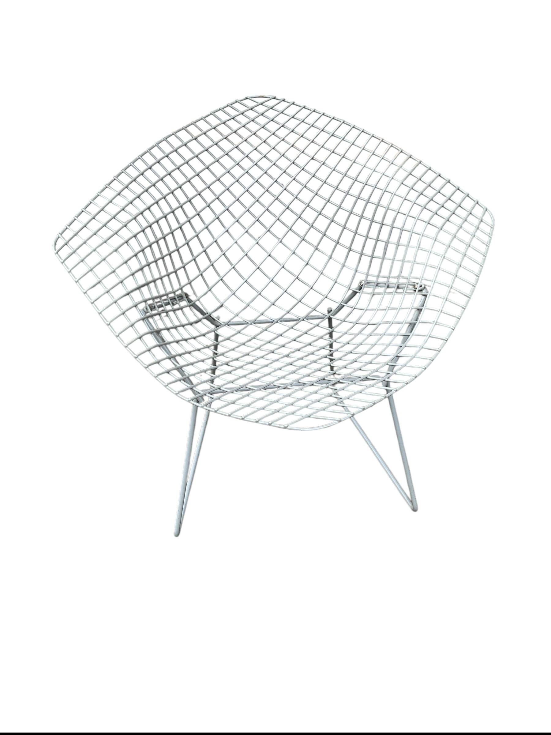 Chaise Diamond en rilsan gris (rare) par Harry Bertoia pour Knoll