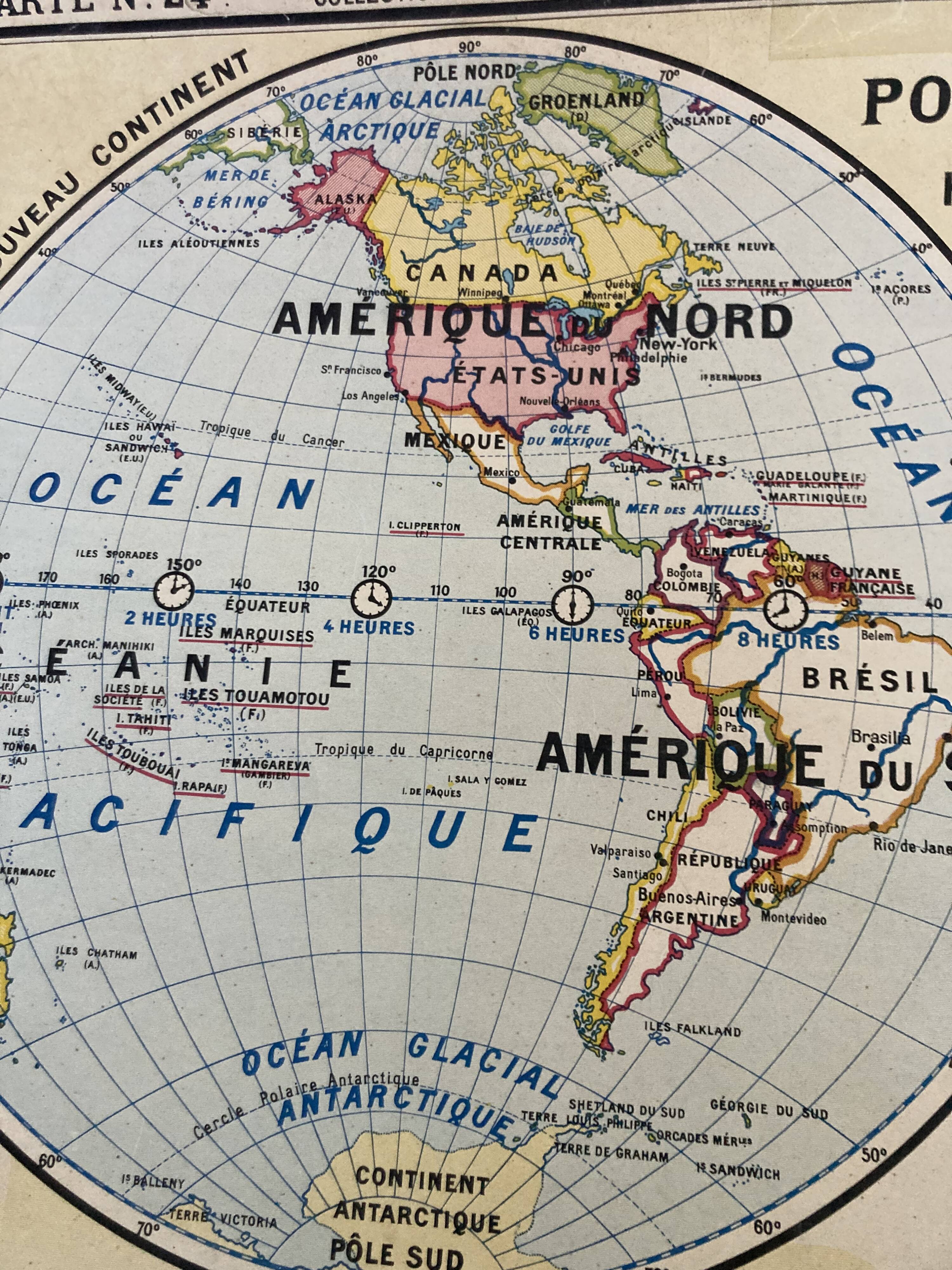 Carte scolaire mappemonde