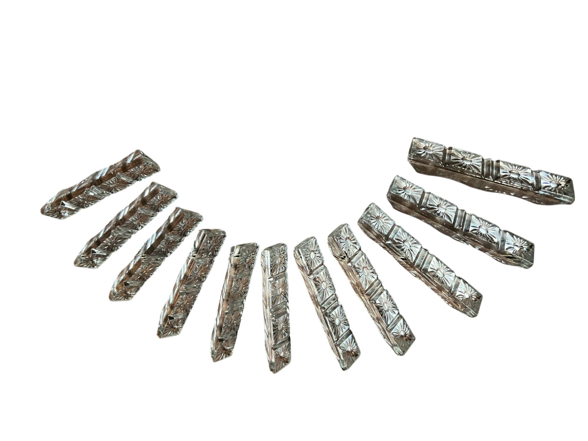 Box of 11 glass cutlery holders