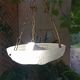 Frosted glass basin pendant light with column decor, art deco style