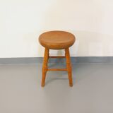 Vintage solid oak stool from the 50s 60s