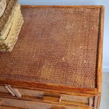 Commode en rotin vintage