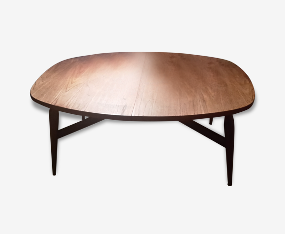 Table basse transformable relevable vintage scandinave 1960 Smorrebrod |  Selency