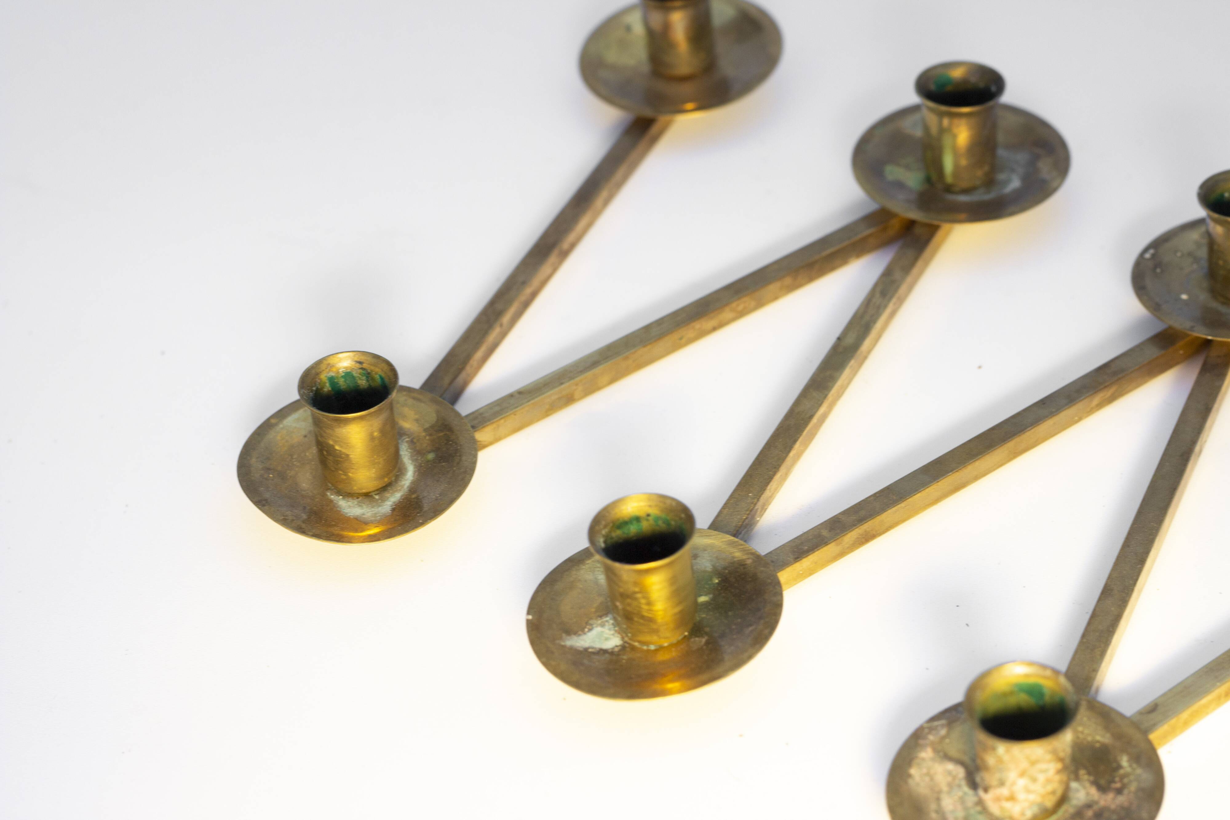Articulated candlestick Margareta in brass by Lars Holmström – Arvika, Sweden